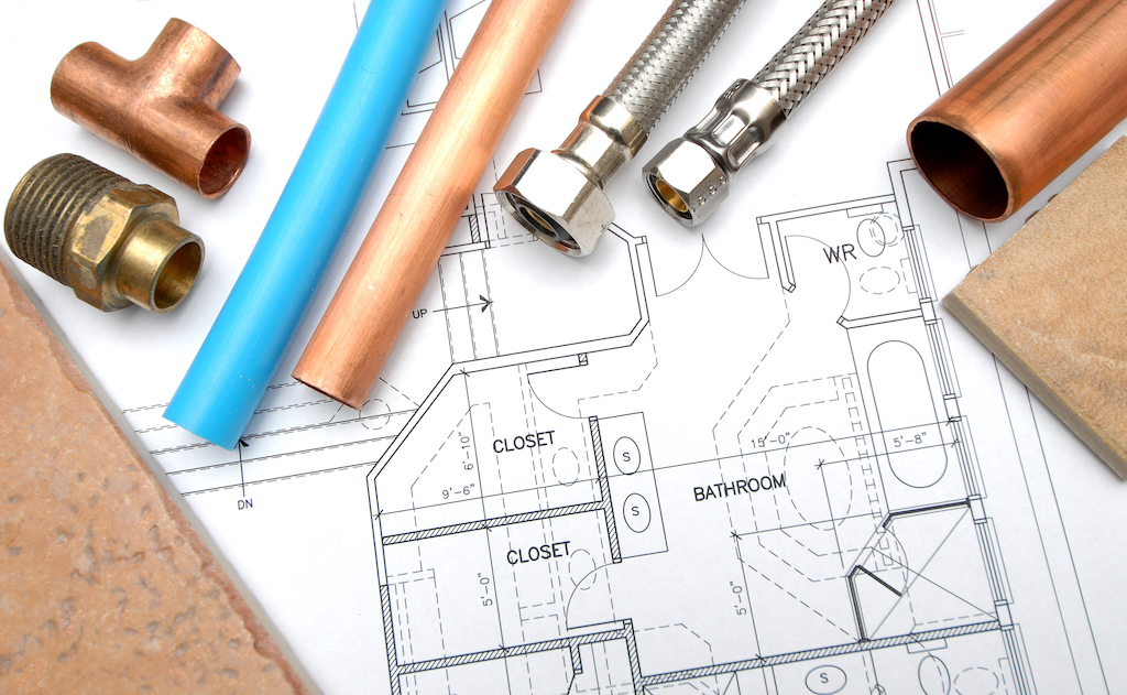 Plumbing pipes and home plans for Pipe Repair And Replacement.