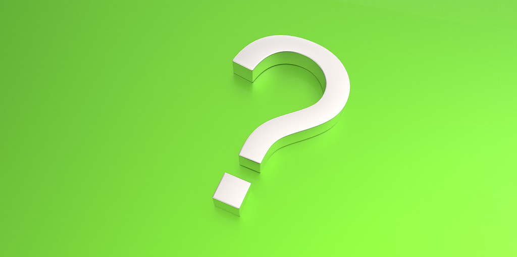 White 3D question mark on lime green background. | Plumbing Inspection Services