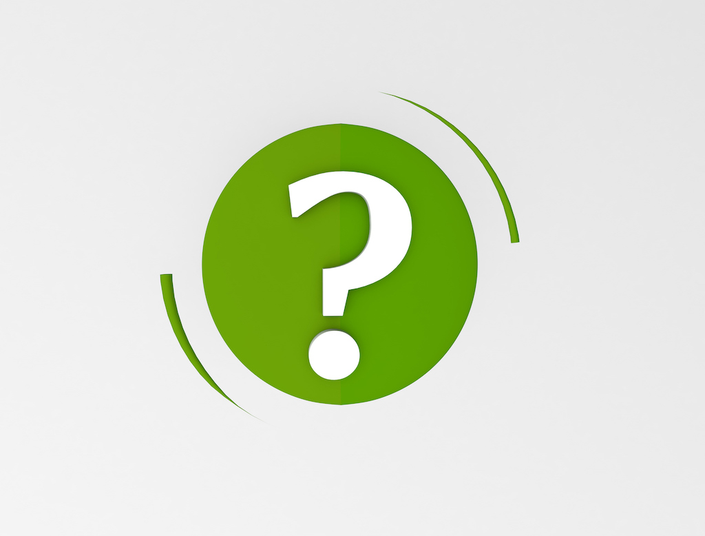 White question mark with green circle. | Bathroom Remodeling Services