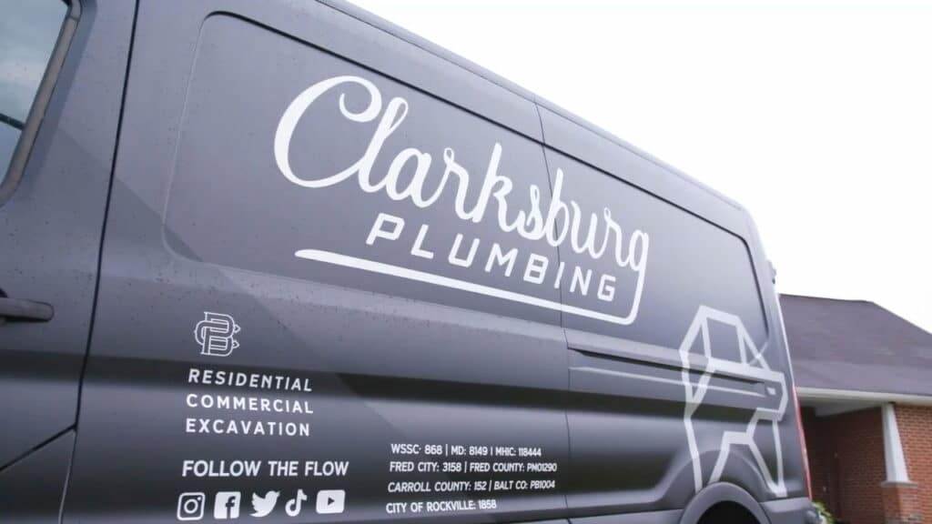 Excavation for Sewer Line Replacement By Clarksburg Plumbing.