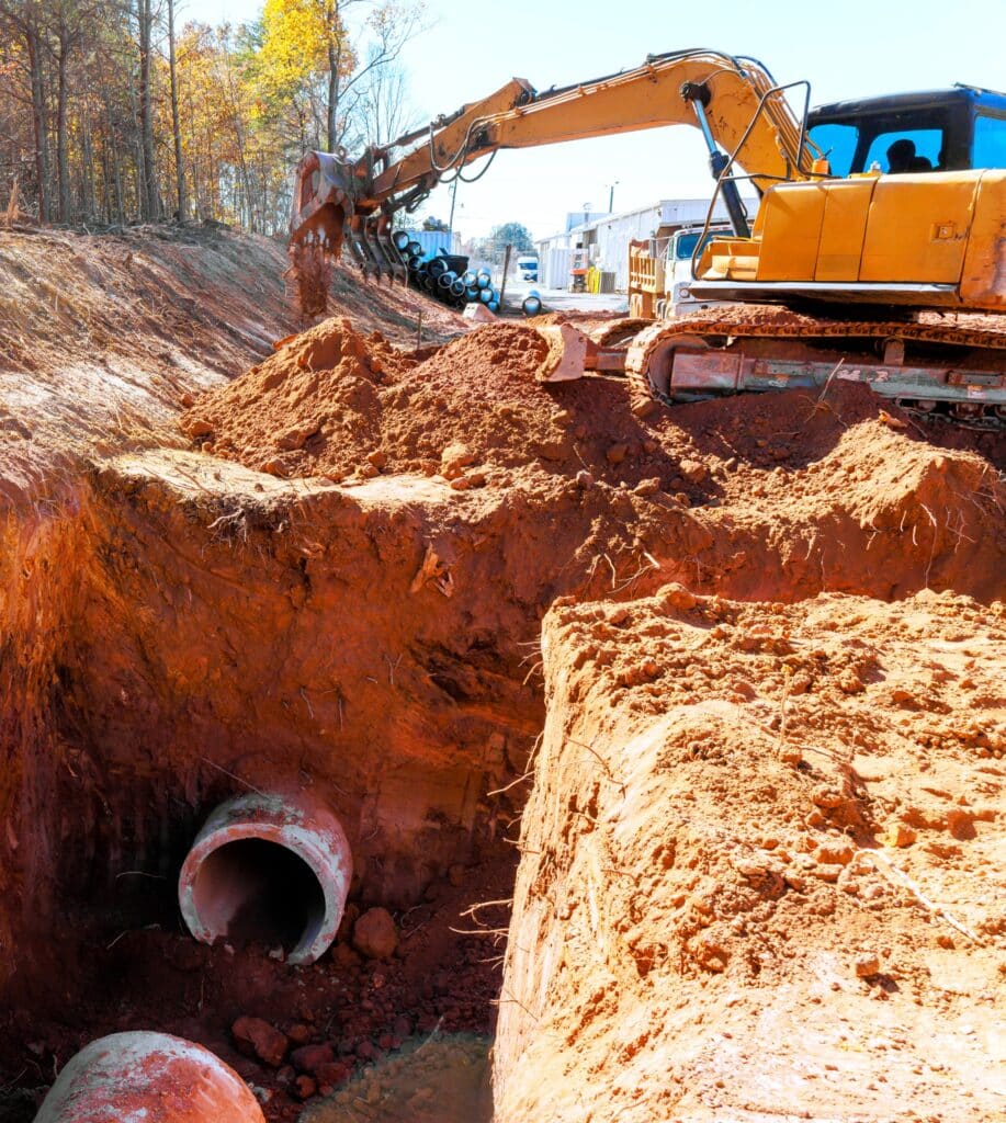 Excavation for Sewer Line Replacement.