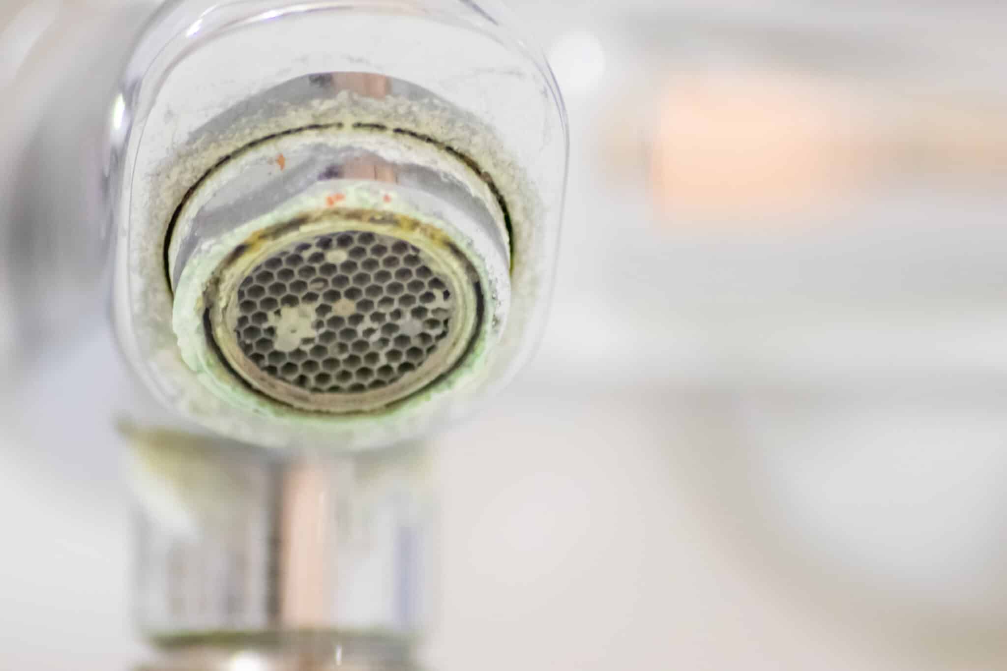 Descaling Mineral Buildup Faucet.