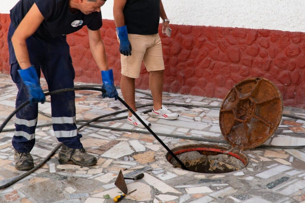 Drain jetting service to clear stubborn blockages.