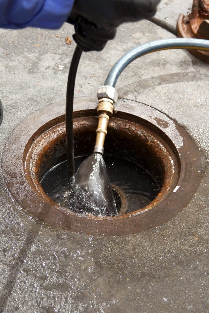 Hydrostatic testing to confirm plumbing pipe integrity.