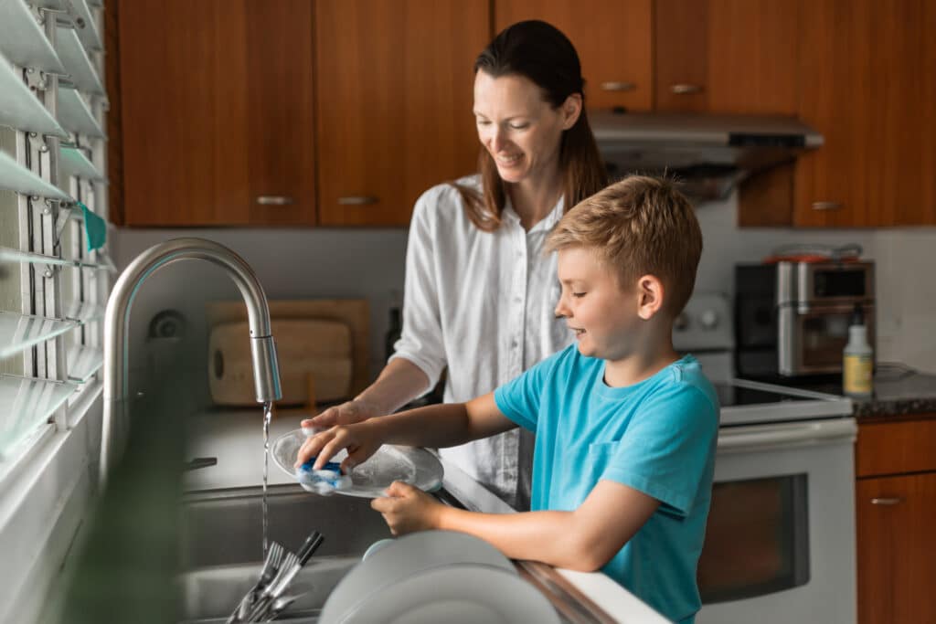 Touchless faucet install for germ conscious kitchens.