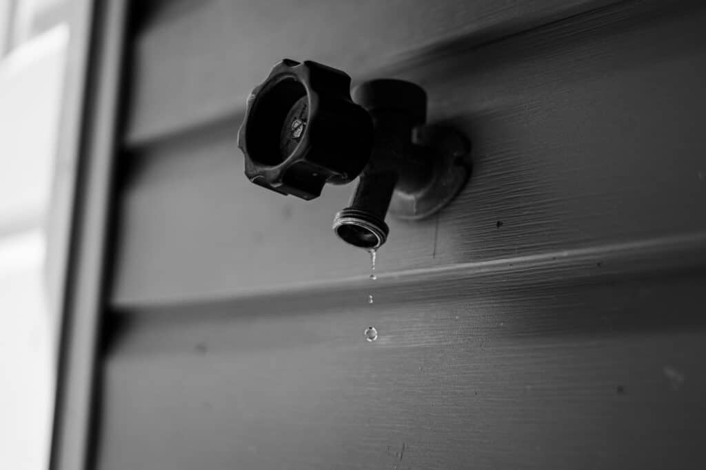 Outdoor faucet leaks in Clarksburg.